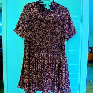 Dark orange and navy dress